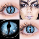 Popxstar  1 Pair Cosplay Contact Lenses Beautiful Pupil Eye Cosmetic Colorful Contact Lenses Halloween Yearly Eyes Contact Lens