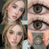 2pcs New Natural Contact Lenses Grey Colored Lenses with Degree Beauty Pupils Korean Lenses Cosmetics Fast Shipping