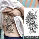 Popxstar Waterproof Temporary Tattoo Sticker Japanese Phoenix Flame Flash Tatto Feather Totem Body Art Arm Leg Waist Fake Tatoo Men Women