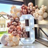 Popxstar 128Pcs Pink Balloon Garland Arch Kit Rose Gold Metallic Latex Balloons Anniversary Birthday Wedding Party Decoration Baby Shower