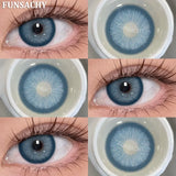 Popxstar  2PCS Natural Brown Gray Lenses for Eyes Blue Lenses Beautiful Pupil Korean Fashion Color Round Lens Yearly Cosmetics