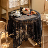 Popxstar  Lace tablecloth white retro round table square tablecloth coffee table household French cover