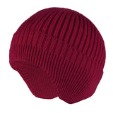 Popxstar Solid Knitted Hat Winter Imitation Rabbit Fleece Hats for Men Warm Ear Caps Autumn Beanie Hat Men's Winter Cap