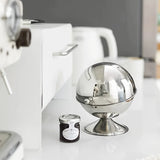 Popxstar  Stainless Steel Storage Jar Sphere Storage Jar with Flip-Top Lid  Modern Round Desktop Organizer for Kitchen Home Office