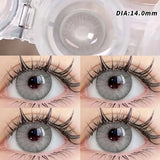2PCS Colored Contacts Lenses Fashion Grey Lense Color Makeup With Diopters 0~-8.00 Degree High Quality Natural Pupils