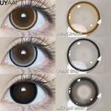 Popxstar 2PCS Color Contact Lenses (Pearl Series) Brown Natural Lenses Gray High Quality Eye Contacts 14.5mm Big Pupil Beauty Lense