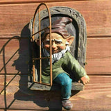 Popxstar Creative Garden Statue Elf Go Out Tree Hug Suitable for Home Courtyard Porch Decoration Garden Decoration Outdoor Decor