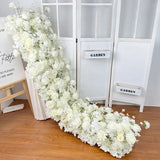 Popxstar pink colour Rose Large Flower Row Artificial Flower Row Runner Wedding Backdrop Decor Floral Wall Party showcase decoration prop