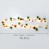 Popxstar Christmas String Lights, 20 LED 71inch Christmas Garland Battery Operated, Red Berry LED String Lights Copper Wire Lights Decor