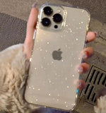 Popxstar Luxury Bling Glitter Clear Phone Case For iPhone 16 15 14 13 12 11 Pro Max X XR XS 7 8 Plus Shockproof Transparent Soft Cover