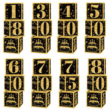 Popxstar  Gold Black Birthday Number Paper Boxes 18 30 40 50 60 70 75 80 Year Old Birthday Party Decoration Adult Birthday Party Supplies