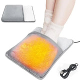 Popxstar Portable USB Electric Foot Heating Pad Washable Soft Plush Foot Heater Winter Foot Warming Mat for Bed,Under Desk,Office,Home
