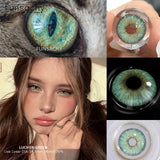 Popxstar  1 Pair Big Eyes Colored Contact Lenses Natural Brown Eyes Lens Gray Pupils Eyes Makeup Korean Style Contact Yearly Use