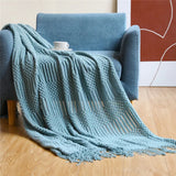 Popxstar  Summer Blanket for Bed Sofa Knitted Blanket With Tassel Nap Blankets Air Conditioning Blanket Soft Throw Blanket Bed Sheet Cover