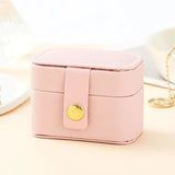 Popxstar  Mini Portable Small Jewelry Storage Bag Travel Simple Leather Ring Necklace Earrings Storage Box Organizer Display Gift Box