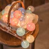 Popxstar Battery Colorfull Cotton Garland 4cm LED Balls Christmas String Holiday Lights for Home Decoration Wedding Fairy Bedroom Decor