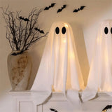 LED String Lights Halloween Ghost Decoration Glowing Effect Light Up Feature Spooky Glowing Figurine Scary Design
