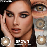 Popxstar   2pcs Hot Selling Colored Contact Lenses for Eyes Beauty Pupils Natural Brown Gray Lens Women Men Cosmetics  Yearly Use