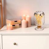 Popxstar Helix Shaped Glass Matches Cloche Decorative Glass Matches Cloche for 4 Inch Candle Matches Trendy Fireplace Display Decor