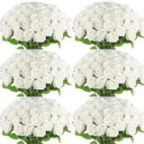 Popxstar 100 Pieces Artificial Roses Flowers Fake Silk Roses Bouquet for Table Centerpiece Vases Wedding Party Decor