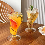 Popxstar  High appearance level glass juice drink glass cold drink glass Home Creative ins Wind ice cream milkshake cup Coffee cup