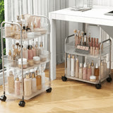 Clear Box Mobile Trolley Storage Cart 3 Tier Home Organize Multi Layer Storage Rack Large Capacity Multi-functional