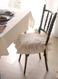 Popxstar 2pcs Ruffled Square Cushion Cover Solid Color Soft Breathable Cute Plain Home Decor Dining Chair Boho Style 100% Cotton Cottage
