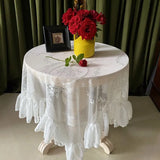 popxstar Retro Lace Tablecloth French Style Coffee Table Cloth Bedside TableCover Wedding Party Dining Home Decor Picnic Background Cloth