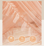 New Princess Style Small House Mosquito Net with Bracket for Girls 4 Doors Lace Canopy Bedroom Decoration