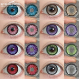 Popxstar Anime Red Cosplay Colored Contact Lenses for Eyes 2Pcs Colored Contact Lenses Yearly Halloween Lens Purple Eye Lenses