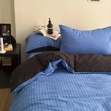 4Pcs Bedding Set Minimalist Color-Blocking Striped Bed Linen Double Bedroom Bedspread Sheets With Pillowcase Bedding Duvet Set