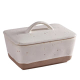 Popxstar  Vintage Ceramic Butter Box Butter Dish Square Cream Box with Lid Plate Multi Functional Cheese Storage Box Kitchen Accessories