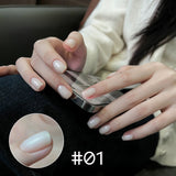 1-12pcs TC Semi Transparent Maillard Brown Solid Color Gel Nail Polish Pure Desire Pink Nails Red Nais White Nails Nail Art