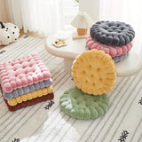 Popxstar  Large Biscuit Shape Plush Cushion,Soft Creative Pillow Chair Seat Pad, Decorative Cookie Japanese Tatami Back Cushion