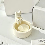 Popxstar Cute Kitten Candle Candlestick Cartoon Cat Aromatherapy Candle Holder Durable Birthday Gift Ornament