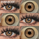 1 Pair Brown Color Contact Lenses Natural Eye Contacts Blue Colored Soft Lens Yearly Use Women Makeup Cosmetic Lenses