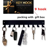 Popxstar Metal Key Holder Home Wall Hooks Organizer Door Entryway Hallway Kitchen Wall Bedroom Decor Rack with 7/9 Hooks