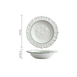 Popxstar  Sesame Glazed Lace Ceramic Plate Nordic Modern Relief Craft Dinner Set Plate and Dishes Fruit Salad Bowl Afternoon Tea Tableware