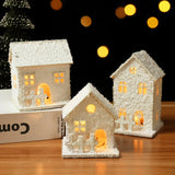 Popxstar Christmas Led Light Wooden House with Snowflake Luminous Cabin Christmas Decorations For Home Xmas Ornament New Year Gifts