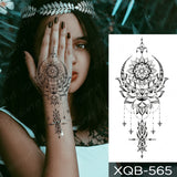 Popxstar Waterproof Temporary Tattoo Sticker snake flower rose Flash Tatoo sexy Arm Large Size Black Wrist Fake Tatto For Body Art Women