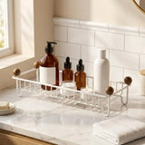 Carbon Steel Bathroom Storage Rack Waterproof Non-Slip Faucet Storage Shelf Anti-rust Large Capacity Washstand Drain Rack
