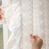 French Romantic Lace Luxury Curtains for Living Room Bedroom Dining Retro Princess Jacquard  White Tulle Blackout Custom Size