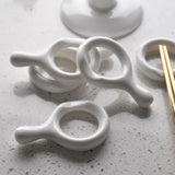 Popxstar 6pcs Set Ceramic Chopstick Holders Kitchenware with Spoon Rest Chopstick Egg Stand for Dining Table Decoration Home Ornament