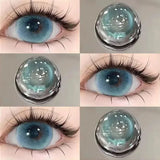 2pcs Blue Colorld Contact Lenses for Eyes with Degree Natural Green Pupils Beauty Korea Lenses Fashion Cosmetics Lens