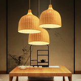 Popxstar Southeast Asia BRattan  Pendant Lamp Hand-woven Weaving Chinese Lantern Bamboo Chandelier Garden Restaurant E27 Art Hanging Ligh