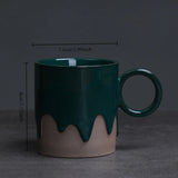 Creative Retro Coarse Ceramic Flow Glazed Coffee Cup Plate Set Latte Cup Home Makeup Cup