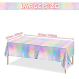 Popxstar 1-Piece Disposable Laser Rectangular Tablecloth Rainbow Aluminum Foil Tablecloth Birthday and Wedding Decoration Supplies