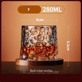 Popxstar  1-4PCS Tumbler Whiskey Glass With Base Crystal Whiskey Glasses Rotating Spinning Wine Brandy Glass Cup Drinkware For Bar Home