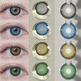 Popxstar  1 Pair Color Contact Lenses Beauty Eyes Pupils Fashion Makeup Beauty Cosmetics Soft Green Natural Brown Lens Yearly Use