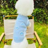 Blue Pearl Love Dog Sweater Spring Autumn Pet Knitted Clothes for Small Dog Teddy Cat Clothes Pet Soft Pullover Beautiful Supply